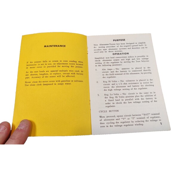 Kal-Equipment Company Operation Guide Alternator-Regulator Tester Booklet - Picture 5 of 6